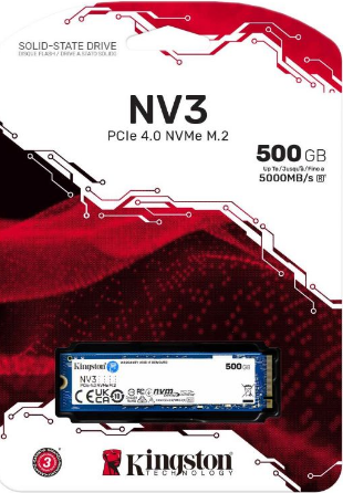 SSD Kingston 500GB NV3 PCle 4.0 NVMe M.2