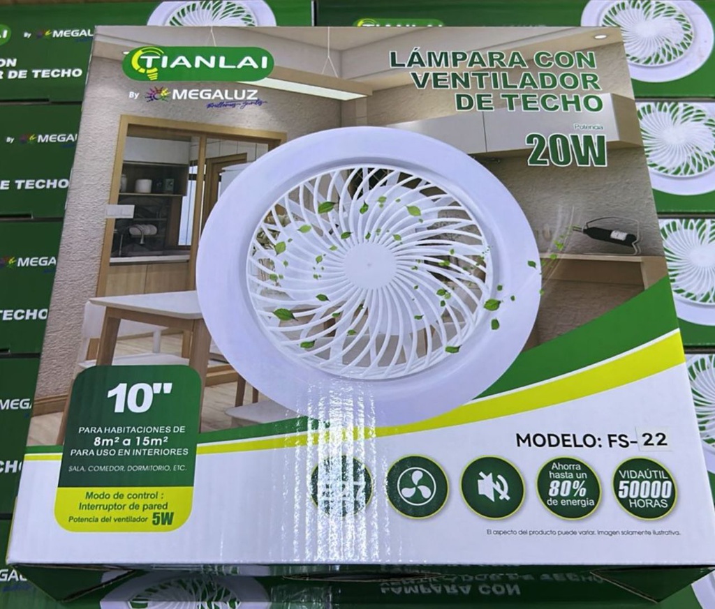 Lampara Ventilador Techo 20W 10"FS22 LV22W21