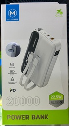 Power Bank MTLIDER 20000MHA 22.5W